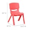 Flash Furniture Red Plastic Stackable School Chair with 10.5'' Seat Height, PK2 2-YU-YCX-003-RED-GG - alternate 10
